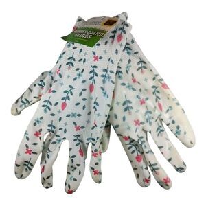 Trueliving Outdoors Floral Multicolor Rubber Coated Garden Gloves 1 Pair Tulips